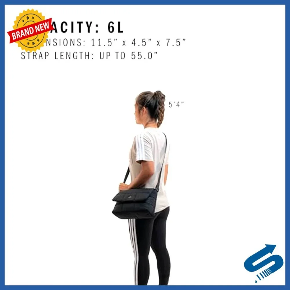 Quilted Puffer Crossbody Bag with Adjustable Strap, Zippered Compartment - Picture 2 of 7